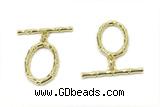 CONN11 2*25mm, 15*20mm copper toggle clasp gold plated