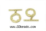 CONN12 3*21mm, 15mm copper toggle clasp gold plated