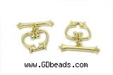 CONN13 2*23mm, 15mm copper toggle clasp gold plated