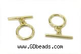 CONN15 2*21mm, 15mm copper toggle clasp gold plated