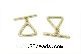 CONN16 2*21mm, 15mm copper toggle clasp gold plated