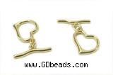 CONN18 2*21mm, 15mm copper toggle clasp gold plated