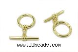 CONN19 2*21mm, 15mm copper toggle clasp gold plated