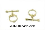 CONN23 2*21mm, 15mm copper toggle clasp gold plated