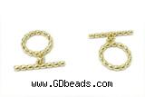 CONN24 2*21mm, 15mm copper toggle clasp gold plated