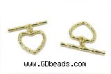 CONN25 2*21mm, 15mm copper toggle clasp gold plated