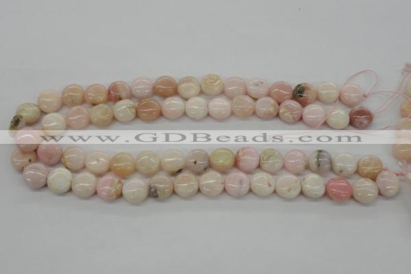 COP07 15.5 inches 13mm flat round natural pink opal beads wholesale