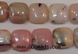 COP1044 15.5 inches 14*14mm square natural pink opal gemstone beads