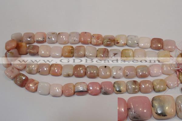 COP1044 15.5 inches 14*14mm square natural pink opal gemstone beads