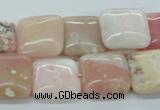 COP11 15.5 inches 16*16mm square natural pink opal beads wholesale