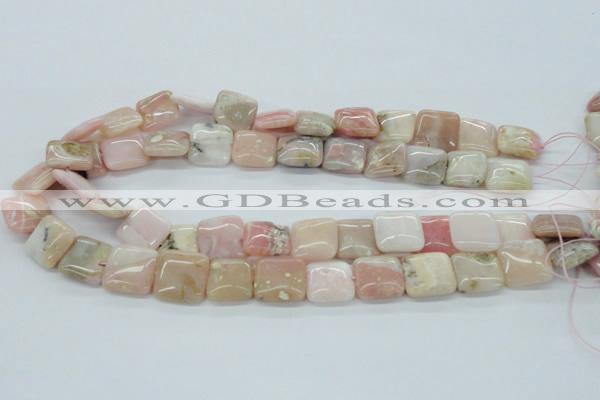 COP11 15.5 inches 16*16mm square natural pink opal beads wholesale