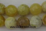 COP1205 15.5 inches 14mm round yellow opal gemstone beads