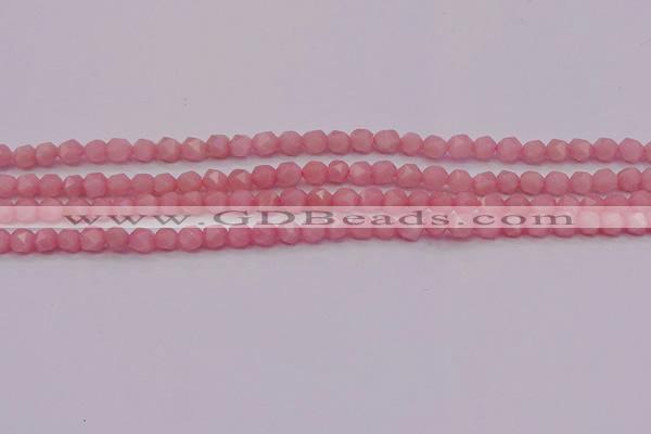 COP1221 15.5 inches 6mm faceted nuggets Chinese pink opal beads