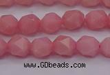 COP1222 15.5 inches 8mm faceted nuggets Chinese pink opal beads