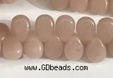 COP1246 15.5 inches 5*7mm flat teardrop Chinese pink opal beads