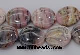 COP1261 15.5 inches 12mm flat round natural pink opal gemstone beads