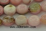 COP1294 15.5 inches 10mm flat round natural pink opal beads