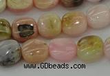 COP1297 15.5 inches 8*8mm square natural pink opal beads