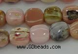 COP1298 15.5 inches 10*10mm square natural pink opal beads