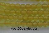 COP1300 15.5 inches 4mm round natural yellow opal gemstone beads