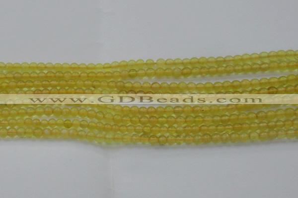 COP1300 15.5 inches 4mm round natural yellow opal gemstone beads