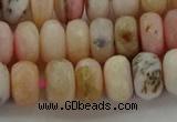 COP1323 15.5 inches 6*10mm faceted rondelle natural pink opal beads