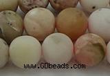 COP1334 15.5 inches 12mm round matte natural pink opal gemstone beads