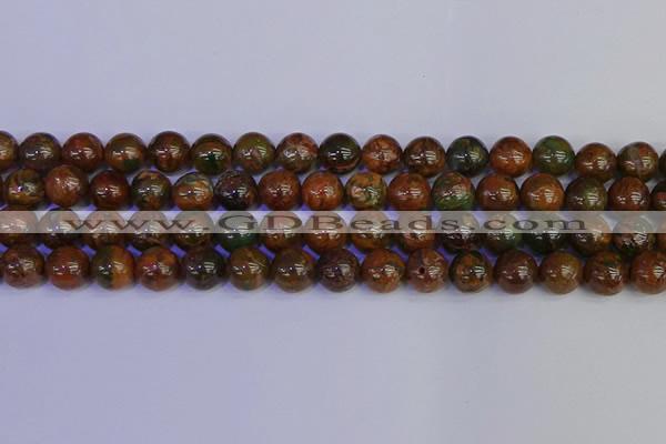 COP1364 15.5 inches 12mm round African green opal beads wholesale