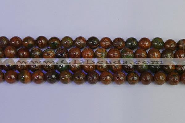 COP1365 15.5 inches 14mm round African green opal beads wholesale