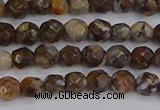 COP1386 15.5 inches 4mm faceted round fire lace opal beads