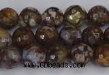 COP1388 15.5 inches 8mm faceted round fire lace opal beads