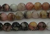 COP1411 15.5 inches 6mm faceted round natural pink opal gemstone beads