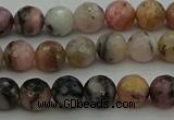 COP1412 15.5 inches 8mm faceted round natural pink opal gemstone beads