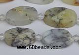 COP1431 15.5 inches 10*16mm oval white opal gemstone beads