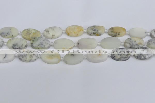 COP1433 15.5 inches 15*20mm oval white opal gemstone beads