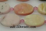 COP1437 15.5 inches 12*18mm oval natural pink opal gemstone beads