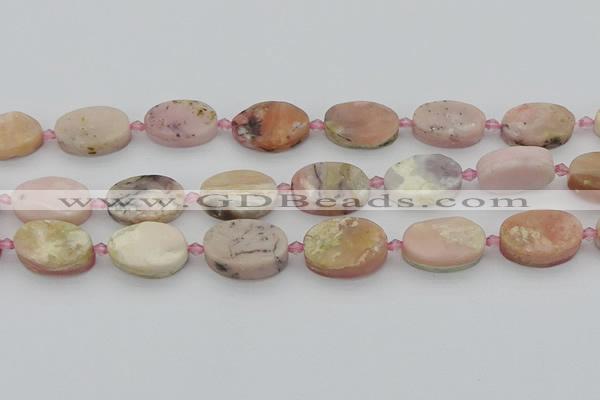 COP1439 15.5 inches 16*22mm oval natural pink opal gemstone beads