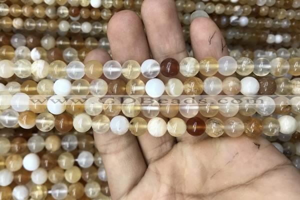 COP1457 15.5 inches 8mm round yellow opal gemstone beads