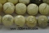 COP1472 15.5 inches 8mm faceted round African opal gemstone beads