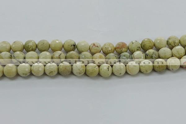 COP1473 15.5 inches 10mm faceted round African opal gemstone beads