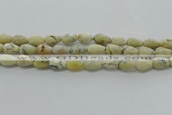 COP1480 15.5 inches 8*12mm faceted teardrop African opal gemstone beads