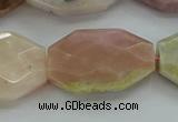 COP1493 15.5 inches 22*30mm faceted freeform natural pink opal beads