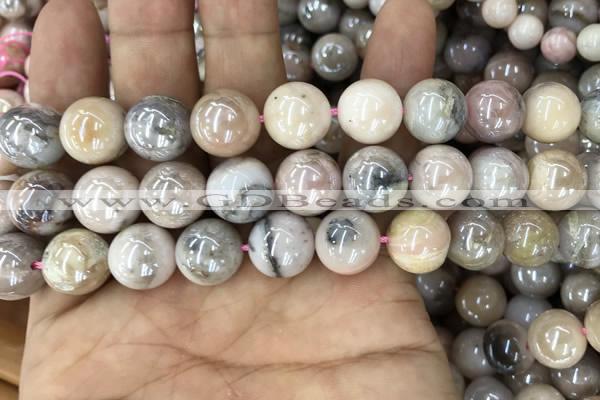 COP1544 15.5 inches 12mm round AB-color natural pink opal beads