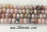 COP1550 15.5 inches 6*10mm - 8*11mm faceted tyre natural pink opal beads