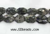 COP1552 30*40mm - 35*45mm faceted octagonal grey opal beads