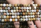 COP1566 15.5 inches 4mm round yellow moss opal beads wholesale