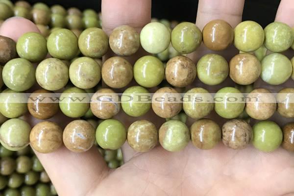 COP1576 15.5 inches 12mm round Australia olive green opal beads