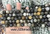 COP1608 15.5 inches 4mm faceted round moss opal beads