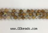 COP1675 15.5 inches 6mm faceted nuggets yellow opal gemstone beads