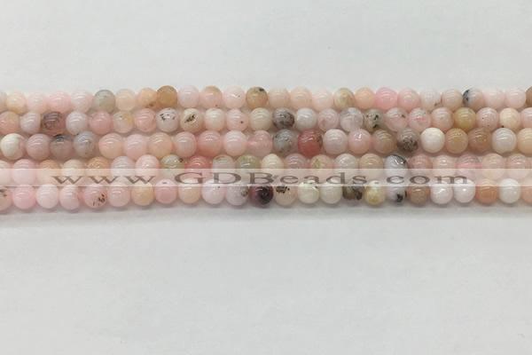 COP1701 15.5 inches 4mm round natural pink opal gemstone beads